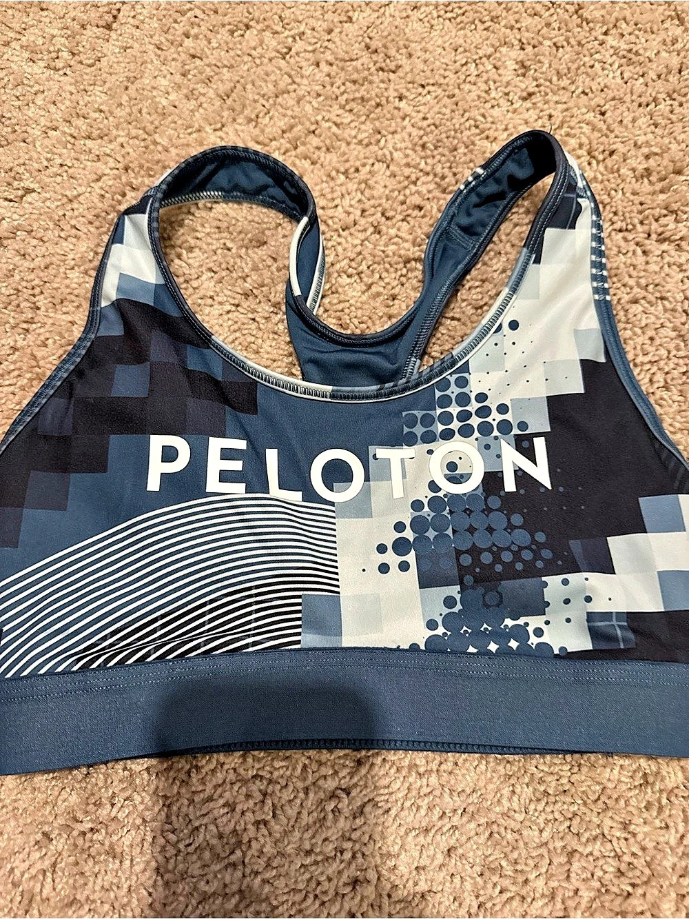 adidas x Peloton Sports Bra in Blue & Black Size Small